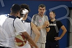 Training of basketball players Mega Bemax and new coach Vlado Jovanovic.Trening kosarkasa Mega Bemax i novog trenera Vlade Jovanovica.