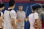 Training of basketball players Mega Bemax and new coach Vlado Jovanovic.Trening kosarkasa Mega Bemax i novog trenera Vlade Jovanovica.