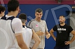 Training of basketball players Mega Bemax and new coach Vlado Jovanovic.Trening kosarkasa Mega Bemax i novog trenera Vlade Jovanovica.