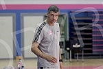 Training of basketball players Mega Bemax and new coach Vlado Jovanovic.Trening kosarkasa Mega Bemax i novog trenera Vlade Jovanovica.