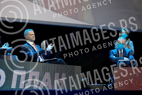 The Assembly of the Party of Freedom and Justice is being held in Kombank Hall.U Kombank dvorani se odrzava Skupstina Stranke slobode i pravde.