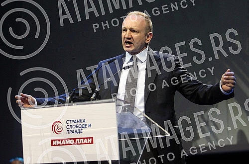 The Assembly of the Party of Freedom and Justice is being held in Kombank Hall.U Kombank dvorani se odrzava Skupstina Stranke slobode i pravde.