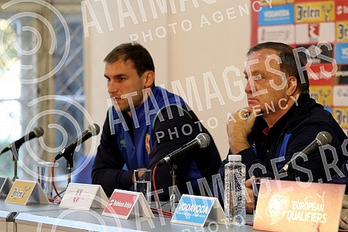  Konferencija za medije A tima Fudbalskog saveza Srbije pred mec drugog kola Grupe I kvalifikacija za EURO 2016 u Francuskoj izmedju timova Srbije i Albanije (Albania) koji ce se igrati na stadionu Partizana
