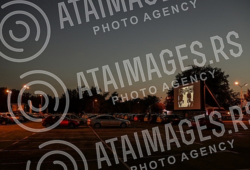 Cinema under a starry sky in the parking lot at Ada Ciganlija - 