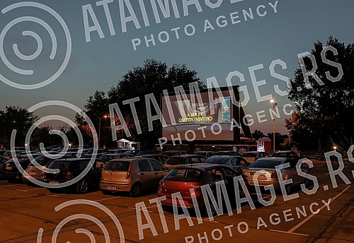 Cinema under a starry sky in the parking lot at Ada Ciganlija - 