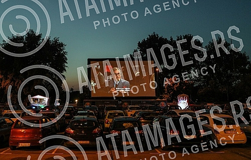 Cinema under a starry sky in the parking lot at Ada Ciganlija - 