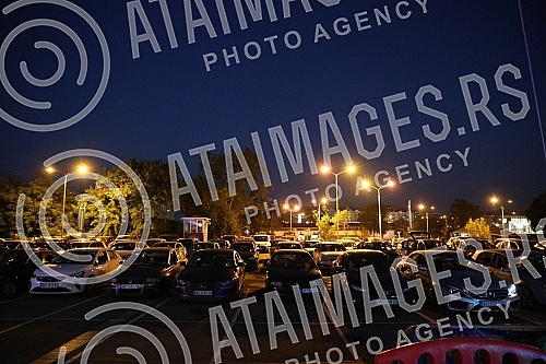 Cinema under a starry sky in the parking lot at Ada Ciganlija - 