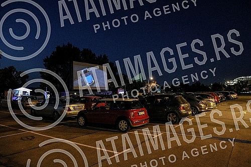 Cinema under a starry sky in the parking lot at Ada Ciganlija - 