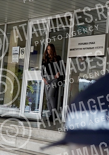 Former State Secretary in the Ministry of the Interior of Serbia Dijana Hrkalovic leaves the building where she was for an informative interview in the Sector of Internal Control of the Ministry of Internal Affairs of Serbia.Bivsa drzavna sekretark