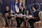 A press conference of the President of the Republic of Serbia, Aleksandar Vucic, was held in the Presidency of Serbia.U Predsednistvu Srbije odrzana konferencija za novinare predsednika Republike Srbije Aleksandra Vucica.