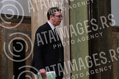 A press conference of the President of the Republic of Serbia, Aleksandar Vucic, was held in the Presidency of Serbia.U Predsednistvu Srbije odrzana konferencija za novinare predsednika Republike Srbije Aleksandra Vucica.