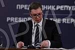 A press conference of the President of the Republic of Serbia, Aleksandar Vucic, was held in the Presidency of Serbia.U Predsednistvu Srbije odrzana konferencija za novinare predsednika Republike Srbije Aleksandra Vucica.
