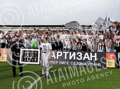Utakmica 29 kola Jelen Super Lige Srbije izmedju FK Partizan i FK Novi Pazar i proslava titule sampiona Srbije JSL - 26. FK Partizan odrzana/odigrana na stadionu Partizana.
