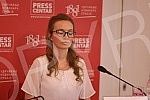 The press center of the UNS hosted a press conference of the president of the Living for Serbia Movement, Jovana Stojkovic, who was recently arrested for posting on social networks regarding the vaccination against the coronavirus, with the topic 