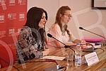 The press center of the UNS hosted a press conference of the president of the Living for Serbia Movement, Jovana Stojkovic, who was recently arrested for posting on social networks regarding the vaccination against the coronavirus, with the topic 