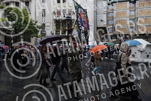 277 in a row Litija through the center of Belgrade for the Salvation of occupied Serbia from all kinds of betrayal and anti-national actions, passes through Knez Mihailova Street.277 po redu Litija centrom Beograda za Spas okupirane Srbije od svih 
