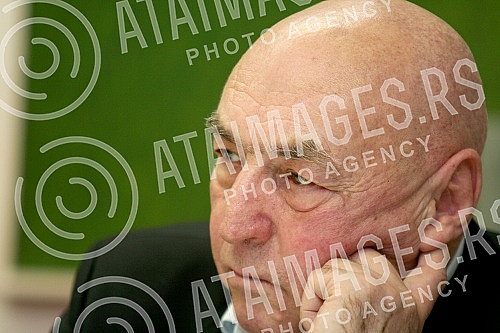 Press conference by Nikola Sjekloca, professional boxer held in press center of Crvena zvezda.Pres konferencija Nikole Sjekloce, profesionalnog boksera odrzana u pres centru SD Crvena zvezda.