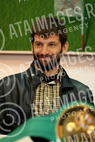 Press conference by Nikola Sjekloca, professional boxer held in press center of Crvena zvezda.Pres konferencija Nikole Sjekloce, profesionalnog boksera odrzana u pres centru SD Crvena zvezda.