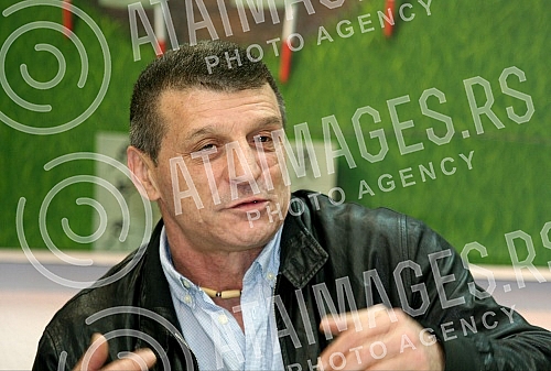 Press conference by Nikola Sjekloca, professional boxer held in press center of Crvena zvezda.Pres konferencija Nikole Sjekloce, profesionalnog boksera odrzana u pres centru SD Crvena zvezda.