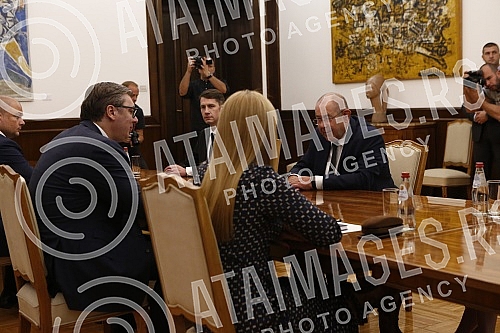 The President of the Republic of Serbia, Aleksandar Vucic, at consultations on the candidate for Prime Minister with representatives of the electoral list of the Alliance of Voivodeship Hungarians - Istvan Pastor.Predsednik Republike Srbije Aleksan