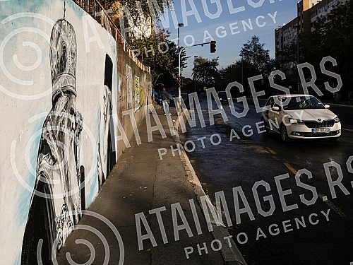 On the wall in Mirijevski venac Street, a mural appeared, the work of the young artist Matija Popovic, with the characters of the recently deceased Metropolitan of Montenegro and the Littoral Amfilohije and Patriarch Pavle, who left us 11 years ago.