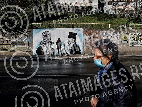 On the wall in Mirijevski venac Street, a mural appeared, the work of the young artist Matija Popovic, with the characters of the recently deceased Metropolitan of Montenegro and the Littoral Amfilohije and Patriarch Pavle, who left us 11 years ago.