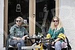 Director Jana Maricic and actress Hristina Popovic are enjoying Saturday with coffee in a cafe in the city center.Rediteljka Jana Maricic i glumica Hristina Popovic uzivaju u subotnjem danu uz kafu u kaficu u centru grada.