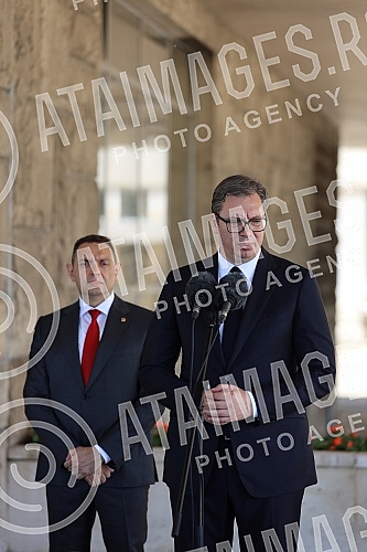 On the plateau in front of the Palace of Serbia, the Day of the Ministry of the Interior and the Police Day were marked, during which 1,337 new members of the Ministry of the Interior took the oath.Na platou ispred Palate Srbija obelezen je Dana Mi