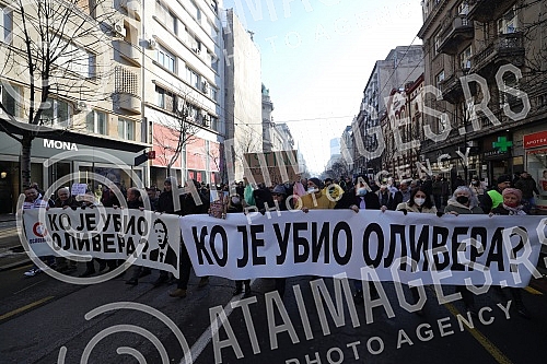 On the fourth anniversary of the murder of Oliver Ivanovic, citizens and opposition leaders gathered in front of the Presidency of the Republic of Serbia, and then went for a walk along the route to the Church of St. Mark under the slogan 