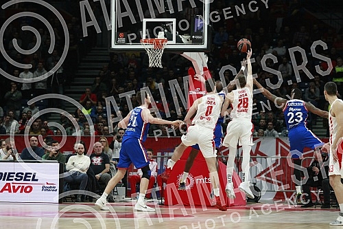 Match of Round 22 of Euroleague between BC Crvena zvezda vs BC Anadolu Efes Istanbul.Utakmica 22. kola Evrolige izmedju KK Crvena zvezda i KK Anadolu Efes.