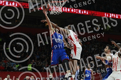 Match of Round 22 of Euroleague between BC Crvena zvezda vs BC Anadolu Efes Istanbul.Utakmica 22. kola Evrolige izmedju KK Crvena zvezda i KK Anadolu Efes.