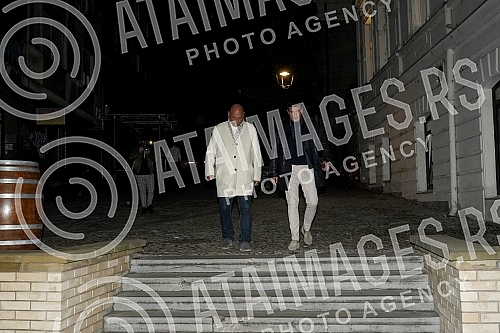 Actor Tamer Hassan going out to the Zlatni Bokal restaurant in Skadarlija.Glumac Tamer Hassan u izlalasku u restoran Zlatni bokal u Skadarliji.