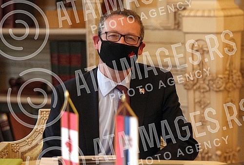 Meeting of the President of the National Assembly of Serbia Ivica Dacic with the Ambassador of Canada Giles Norman.Sastanak predsednika Narodne skupstine Srbije Ivice Dacica sa ambasadorom Kanade Dzajlsom Normanom. 