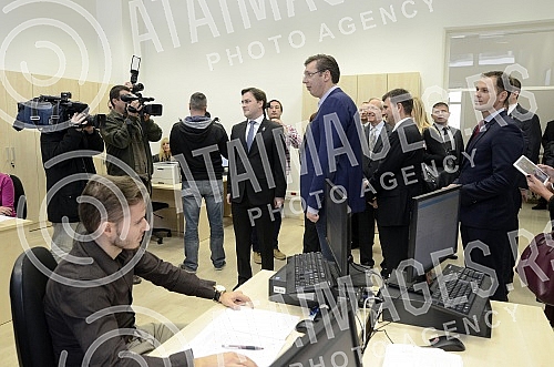 Aleksandar Vucic Premijer Vlade Republike Srbije otvorio je renoviranu zgradu Preksajnog suda u Ustanickoj ulici. 