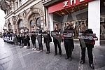 In Knez Mihailova Street, activists of the Humanitarian Law Center, Women in Black and the Youth Initiative for Human Rights organized a rally on the occasion of the 30th anniversary of the pre-election rally of the Serbian Radical Party in Hrtkovci.