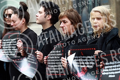 In Knez Mihailova Street, activists of the Humanitarian Law Center, Women in Black and the Youth Initiative for Human Rights organized a rally on the occasion of the 30th anniversary of the pre-election rally of the Serbian Radical Party in Hrtkovci.