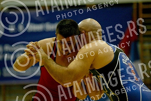 Prijateljski mec izmedju reprezentacija Srbije u Sjedinjenih Americkih Drzava u rvanju grcko rimskim stilom (wrestling - Serbia vs USA) odrzan u Sapcu.
