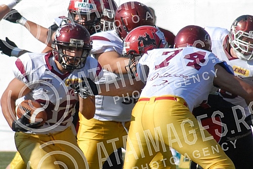 Final four Belgrade Europe Champions League odrzan na stadionu Vozdovac (TC Stadion) u Beograd. Finalna utakmica izmedju SBB Vukovi (Belgrade/Serbia) i Carlstad Crusaders(Sweden).