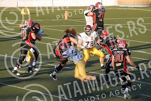 Final four Belgrade Europe Champions League odrzan na stadionu Vozdovac (TC Stadion) u Beograd. Finalna utakmica izmedju SBB Vukovi (Belgrade/Serbia) i Carlstad Crusaders(Sweden).