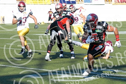 Final four Belgrade Europe Champions League odrzan na stadionu Vozdovac (TC Stadion) u Beograd. Finalna utakmica izmedju SBB Vukovi (Belgrade/Serbia) i Carlstad Crusaders(Sweden).