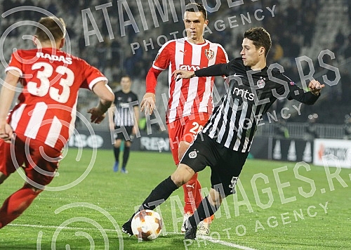 UEFA Europa League group stage match between FK Partizan (Serbia) and KF Skenderbeu (Albania) played at Partizan stadium. Utakmica grape faze UEFA Evropa Lige izmedju FK Partizan i FK Skenderbeg odigrana na station Partizana.