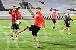 Press conference and practice of FC Skenderbeu on stadium FK Partizan.Pres konferencija i trening FC Skenderbeu na stadionu FK Partizan. 