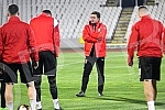 Press conference and practice of FC Skenderbeu on stadium FK Partizan.Pres konferencija i trening FC Skenderbeu na stadionu FK Partizan. 