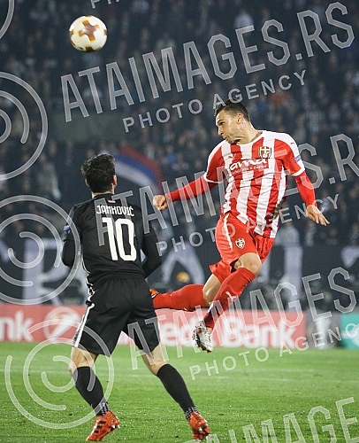 UEFA Europa League group stage match between FK Partizan (Serbia) and KF Skenderbeu (Albania) played at Partizan stadium. Utakmica grape faze UEFA Evropa Lige izmedju FK Partizan i FK Skenderbeg odigrana na station Partizana.
