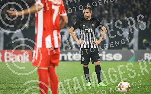 UEFA Europa League group stage match between FK Partizan (Serbia) and KF Skenderbeu (Albania) played at Partizan stadium. Utakmica grape faze UEFA Evropa Lige izmedju FK Partizan i FK Skenderbeg odigrana na station Partizana.