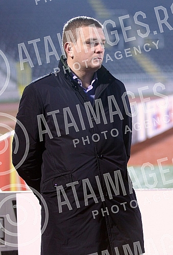 Press conference and practice of FC Skenderbeu on stadium FK Partizan.Pres konferencija i trening FC Skenderbeu na stadionu FK Partizan. 