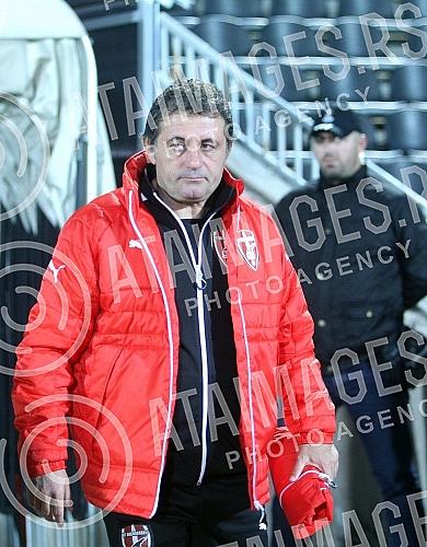 Press conference and practice of FC Skenderbeu on stadium FK Partizan.Pres konferencija i trening FC Skenderbeu na stadionu FK Partizan. 