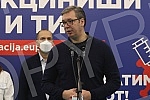 The President of the Republic of Serbia, Aleksandar Vucic, received the third (booster) dose of the coronavirus vaccine at the vaccination point in Hall 7 at the Belgrade Fair.Predsednik Republike Srbije Aleksandar Vucic primio je trecu (buster) do