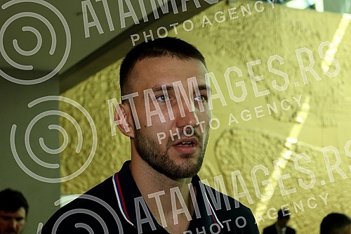 Press conference on the departure of the senior men's national team of Serbia to the World Cup in China.Konferencija za medije u hotelu Crown Plaza povodom odlaska seniorske muske reprezentacije Srbije na Svetsko prvenstvo u Kinu.