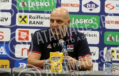 Press conference on the departure of the senior men's national team of Serbia to the World Cup in China.Konferencija za medije u hotelu Crown Plaza povodom odlaska seniorske muske reprezentacije Srbije na Svetsko prvenstvo u Kinu.